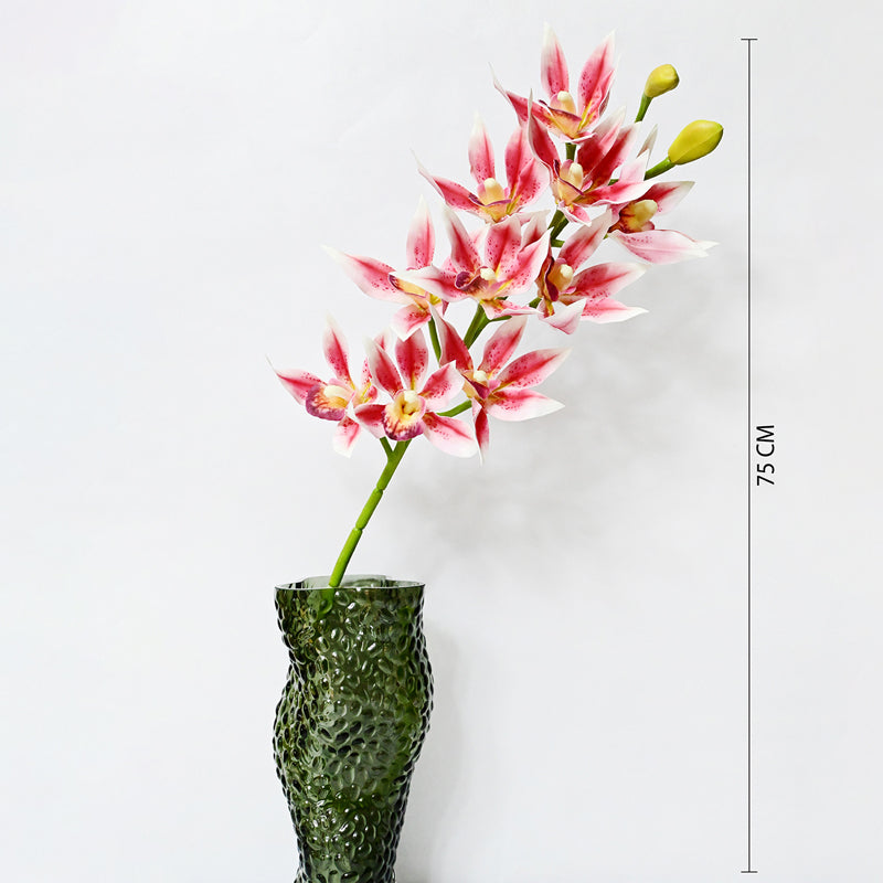 Artificial Orchid Polyester Flower Stick - Pink media 6