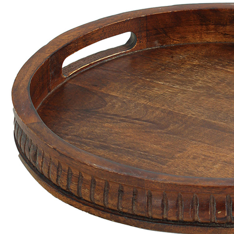 Wudiva Wood Serving Tray - Round media 3