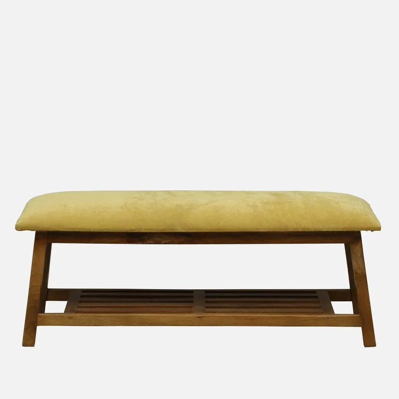 Grid Mango Wood Shoe Rack - Yellow media 3