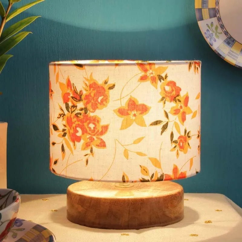 Orange Kisses Fabric Table Lamp - Multicolor media 1