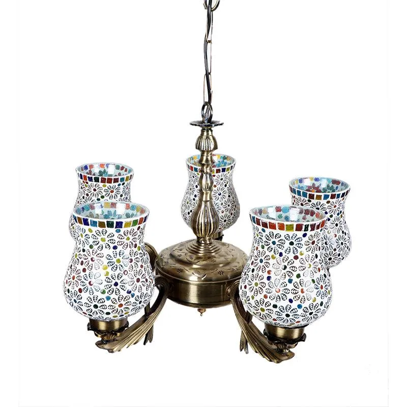 Omra Vistara Mosaic Bronze Ceiling Lamp - Multicolor media 4