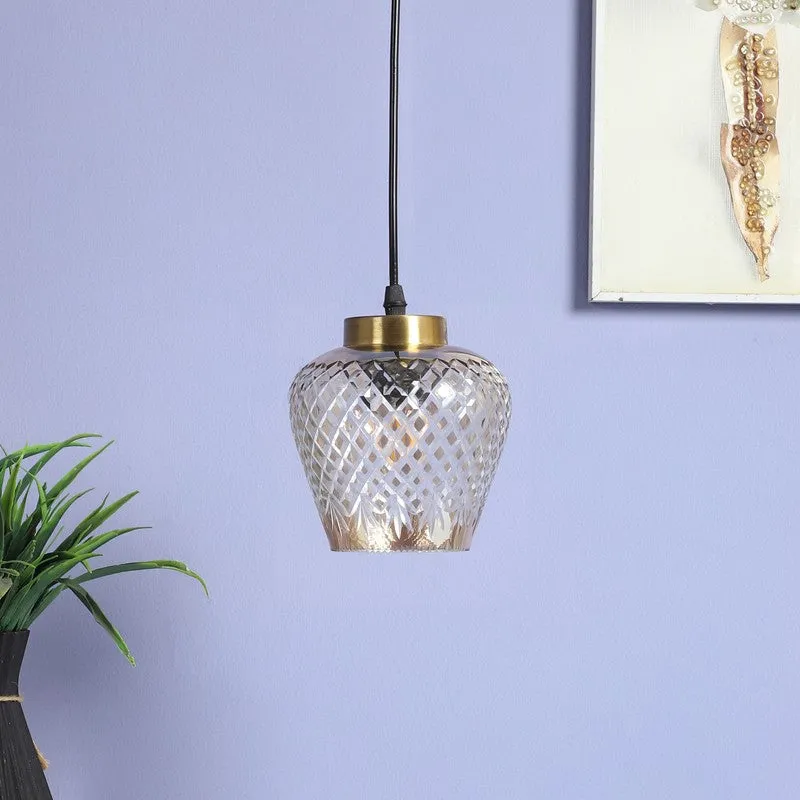 Crystal Bloom Texured Pendant Glass Ceiling Lamp media 3