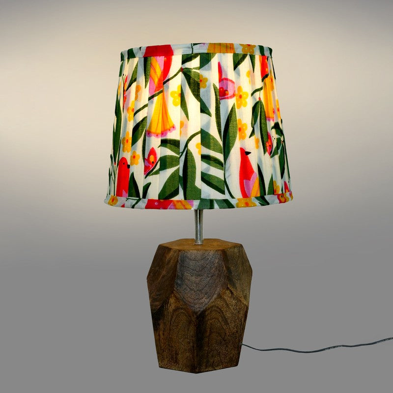 Botanical Prism Wooden Base Cotton Table Lamp - Multicolor media 4