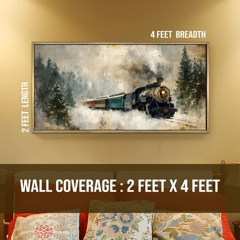 Frosted Pines Canvas Wall Painting With Frame media 8