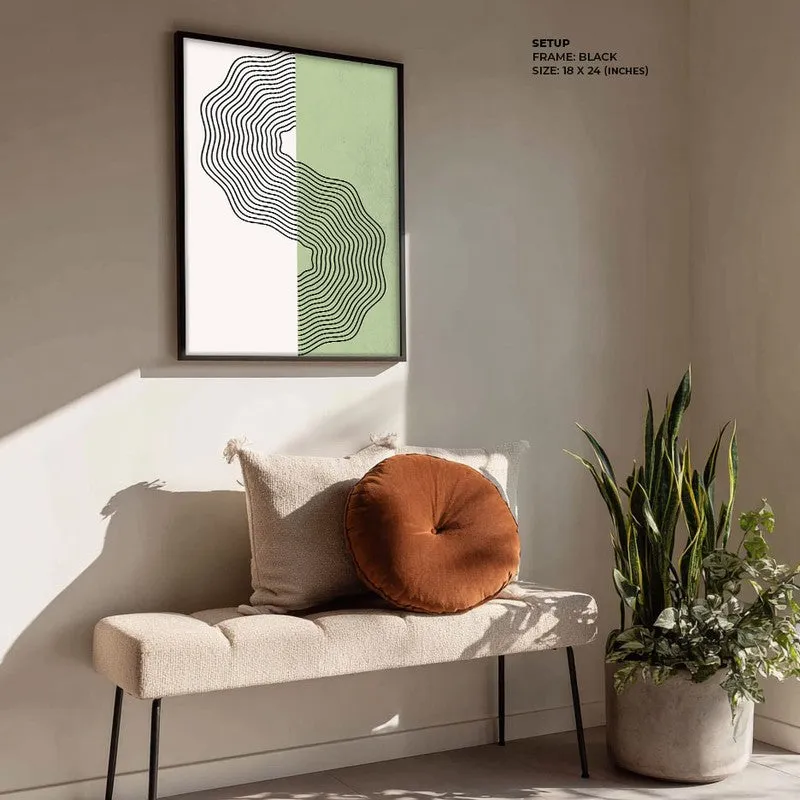 Ondas Green Wall Art - Black Frame media 4