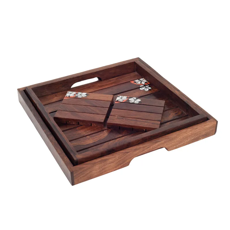 Elco Rosewood Serving Tray - Four Piece Set media 4