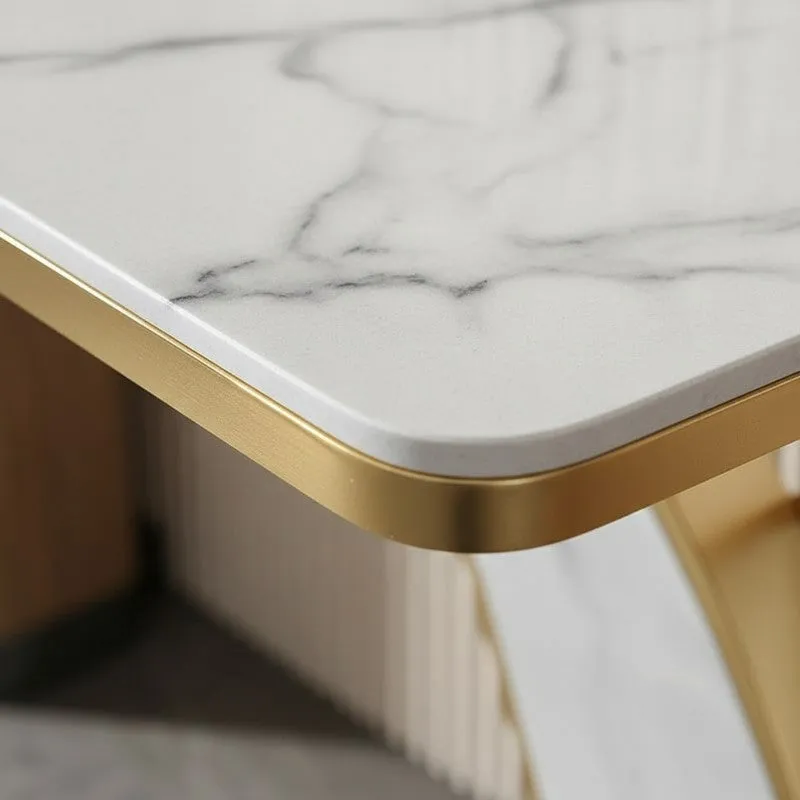 X Base Metal Console Table with Marble Base - Large media 3