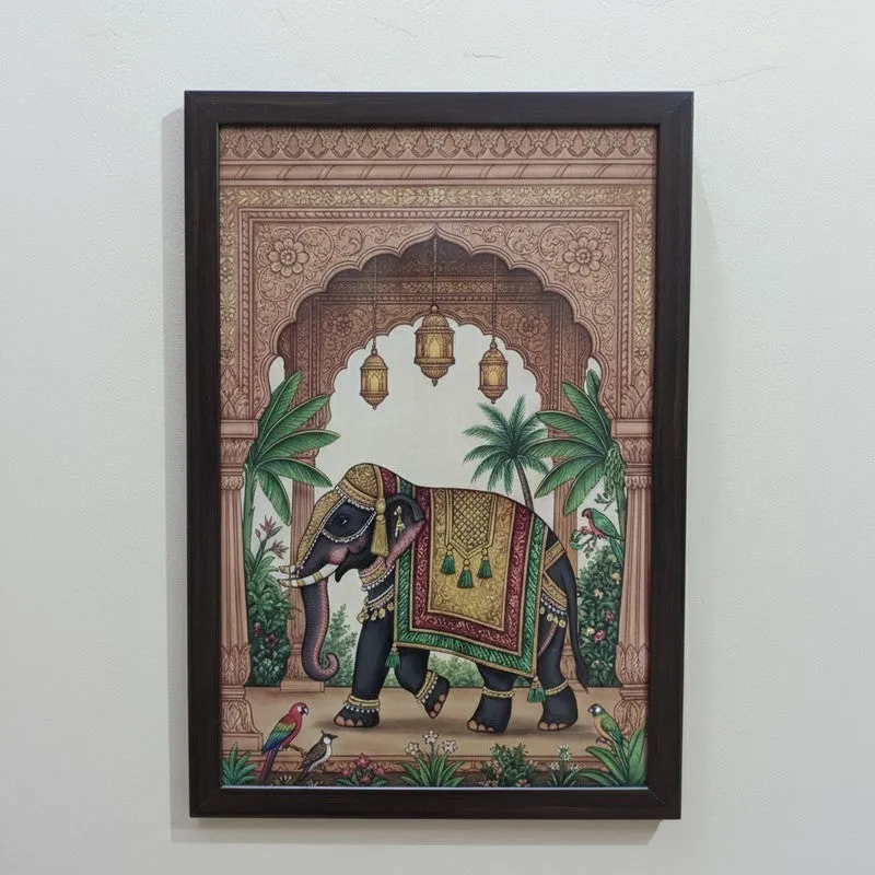 Rajwadi Charm Artistic Wall Painting With Frame - Set Of Two media 5