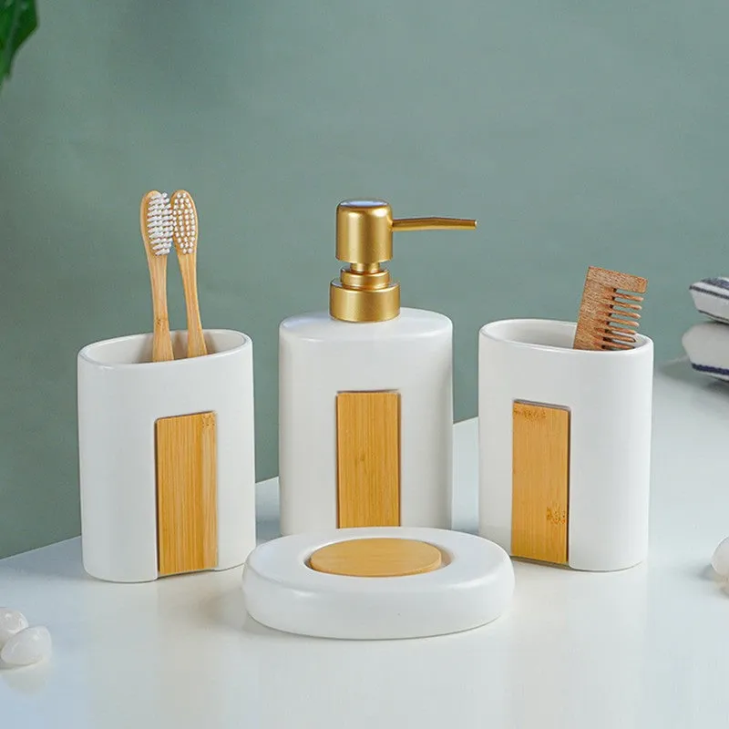 FlowCraft Ceramic Bathroom Set - Four Piece Set media 3