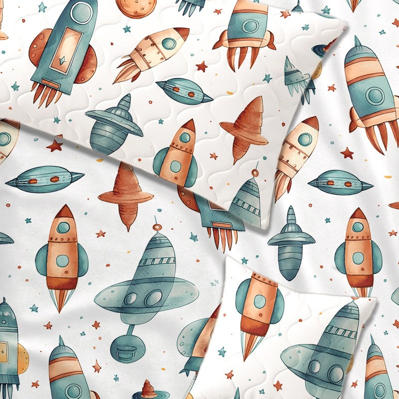 Rocket Man GlaceCotton Kids Bedding Set (180 GSM) - Five Piece Set media 7