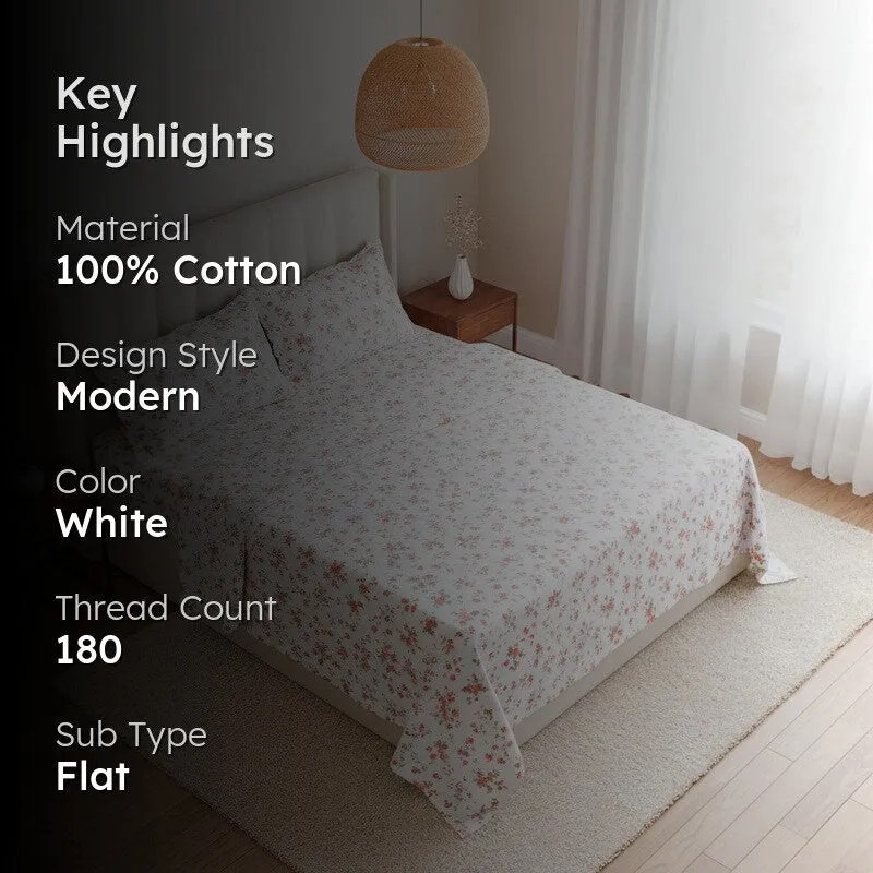 Enchanted Charms Cotton Bedsheet (Brown) - 180 TC media 2
