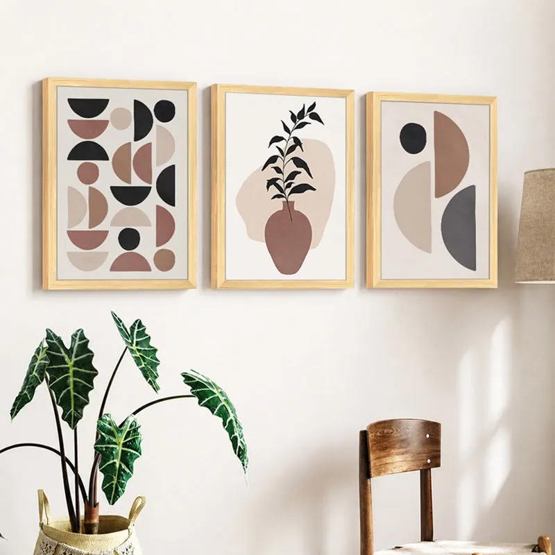 Aestrel Contemporary Abstract Wall Art With Frame - Set Of Three media 2