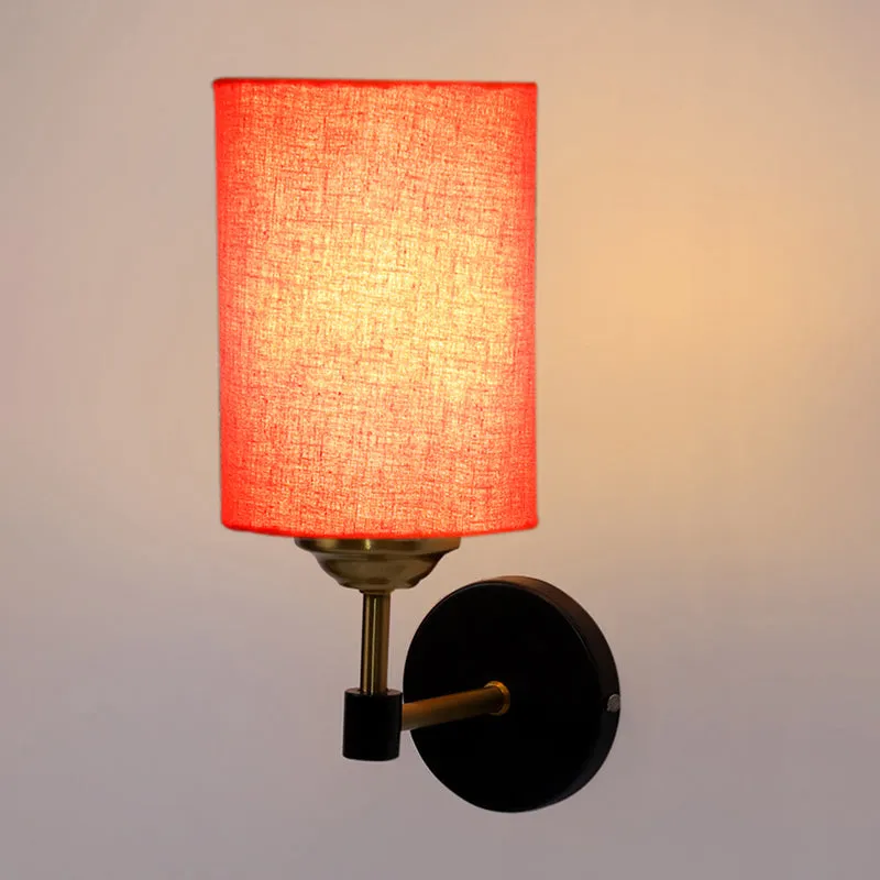 Sienna Sleek Steel & Cotton Wall Lamp - Orange media 4