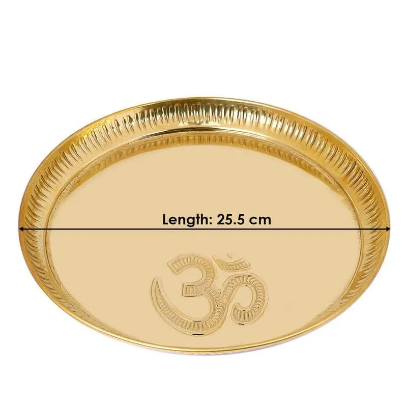 Om Brass Pooja Thali media 4