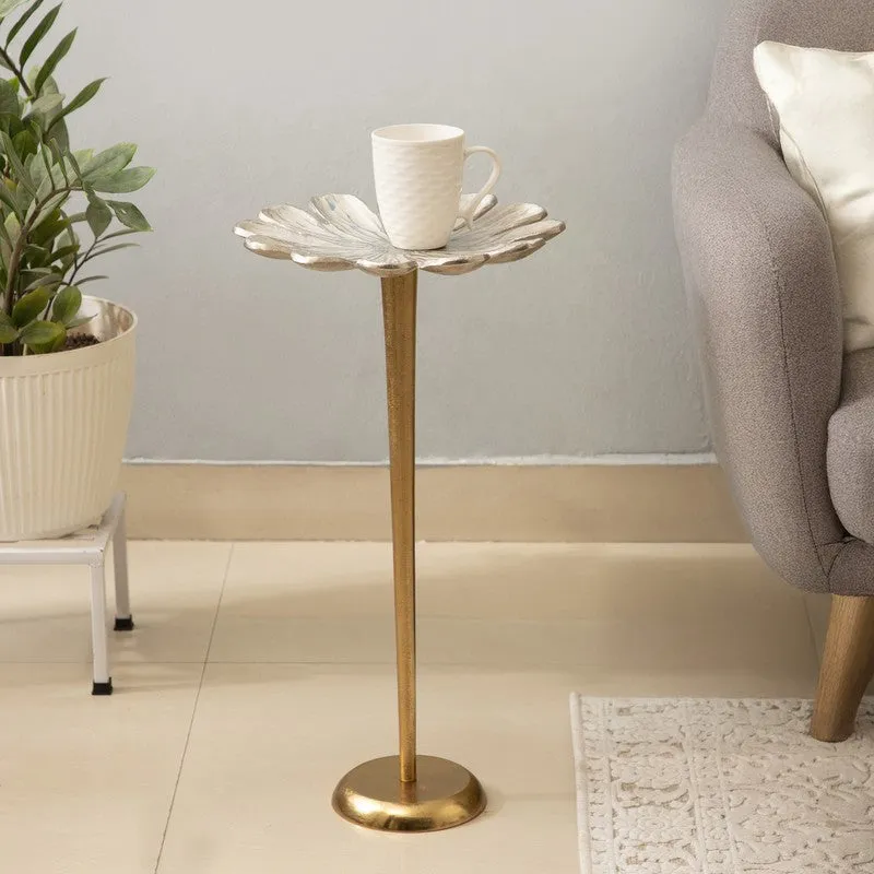 Petal Edge Aluminum Side Table - Gold media 1
