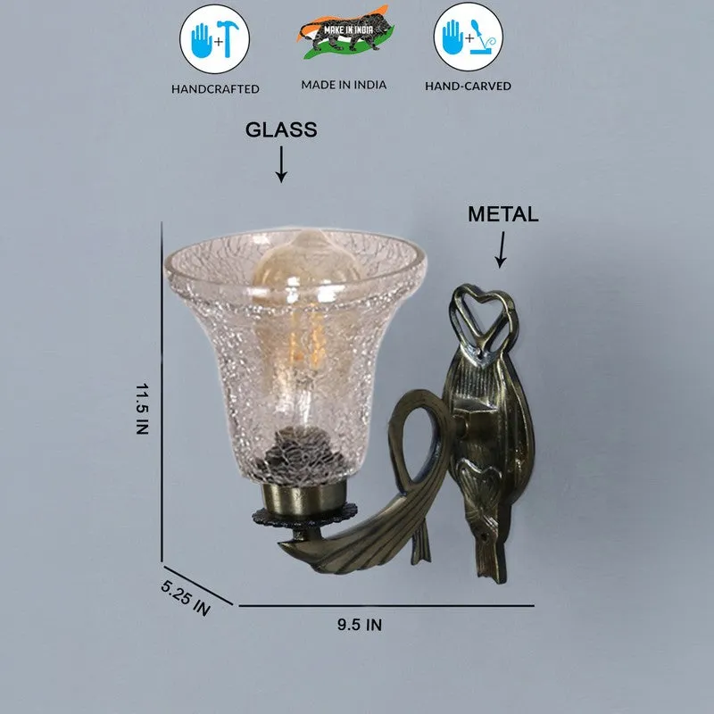 Ornate Antique Glass Wall Lamp media 8