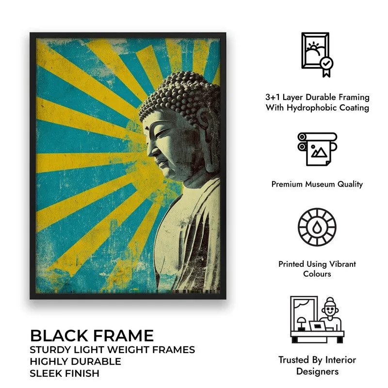 Buddha Celestial Petal IV Mandala Archival Paper Wall Painting With Black Frame media 9