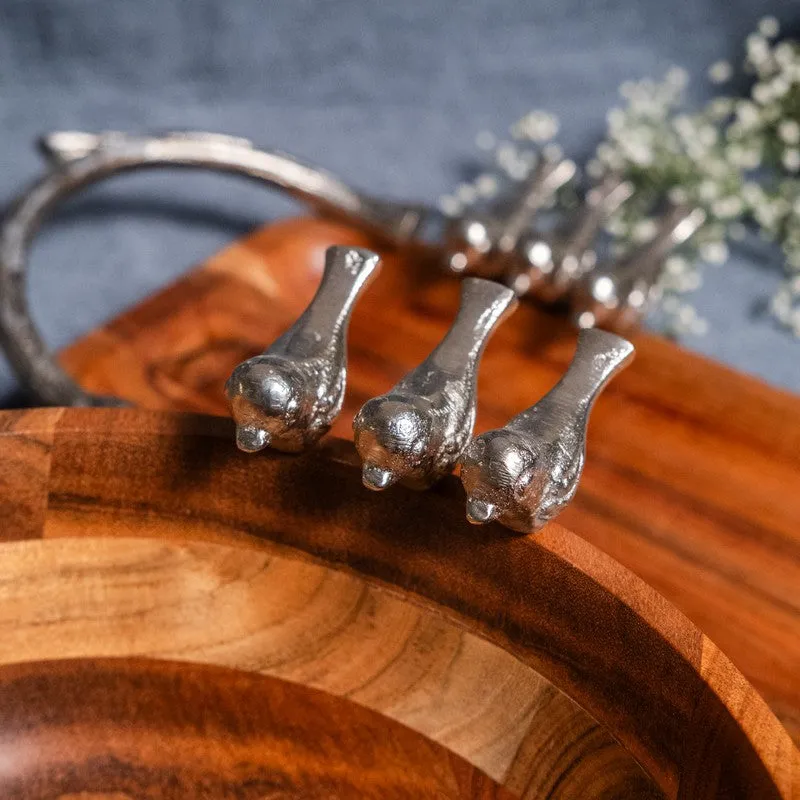 Meadow Birds Wood Salad Bowl and Platter (1250 Ml) - Two Piece Set media 6