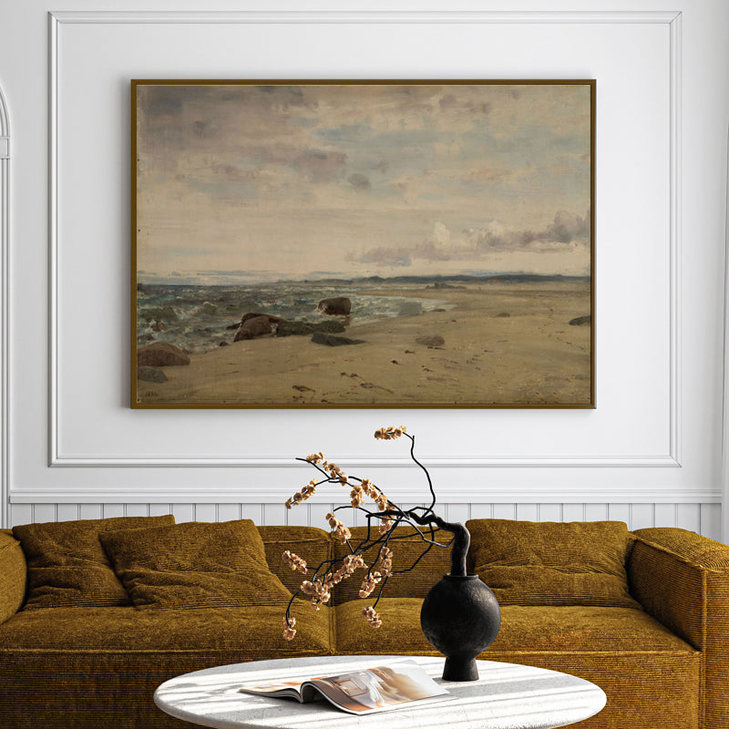 Desolate Shores Wood Wall Art With Frame - Black