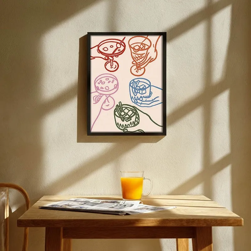 AbstractCheers Archival Canvas Wall Art - Black media 1