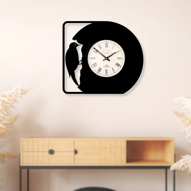 Bird Steel Analog Wall Clock - Black media 3