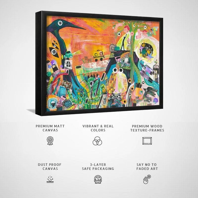 Abstract Zootopia Canvas Wall Painting - Black Frame media 5