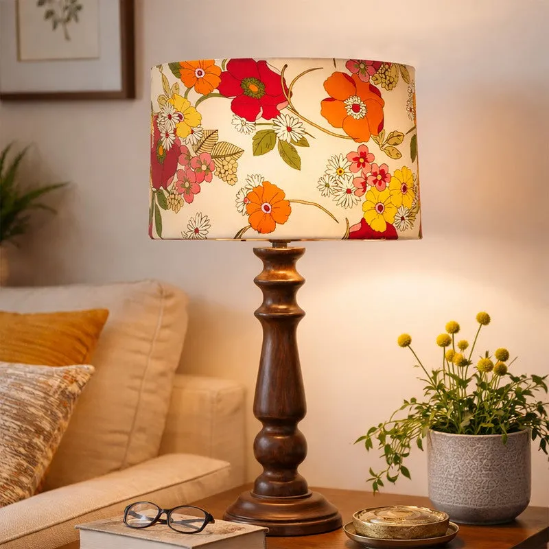 FloralFlare Glow Wooden Table Lamp media 3
