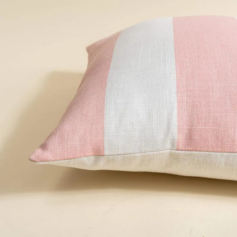 Belen Hand Printed Square Cushion Cover - Pink media 5