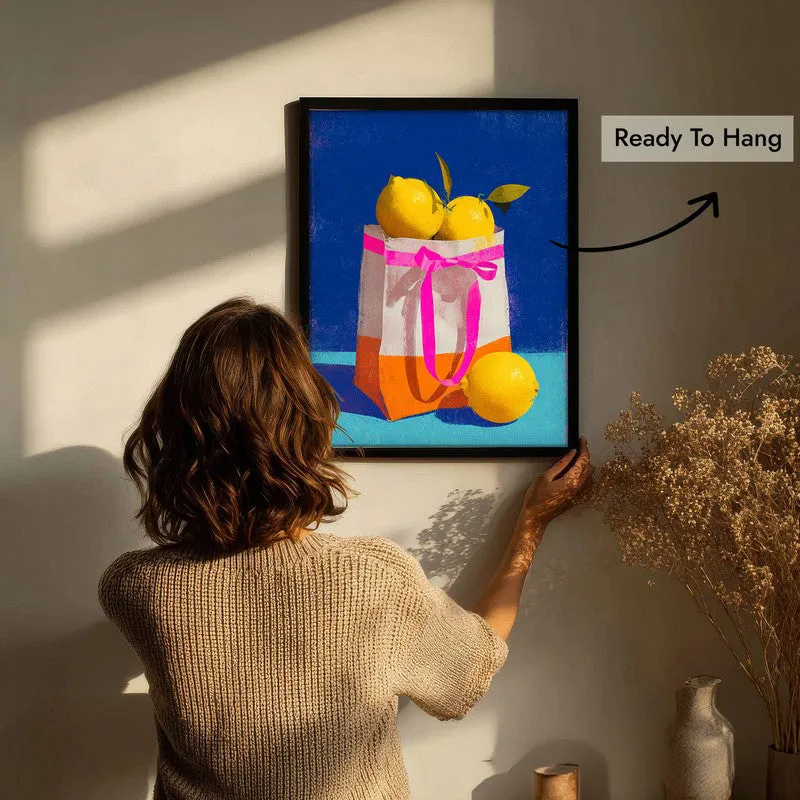 Juicy Lemonade Canvas Wall Painting - Black Frame media 7