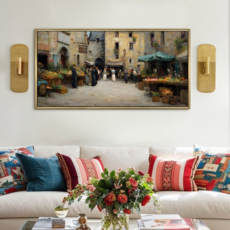 Village Pulse Canvas Wall Painting With Frame