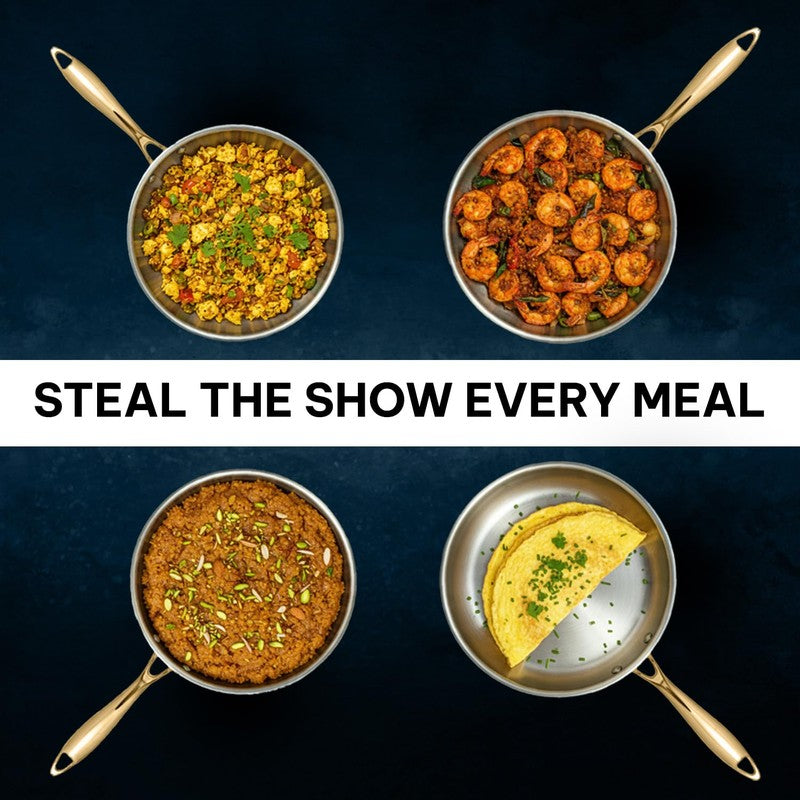 Solara Brewora Stainless Steel Frying Pan with Handle - 22 CM media 7