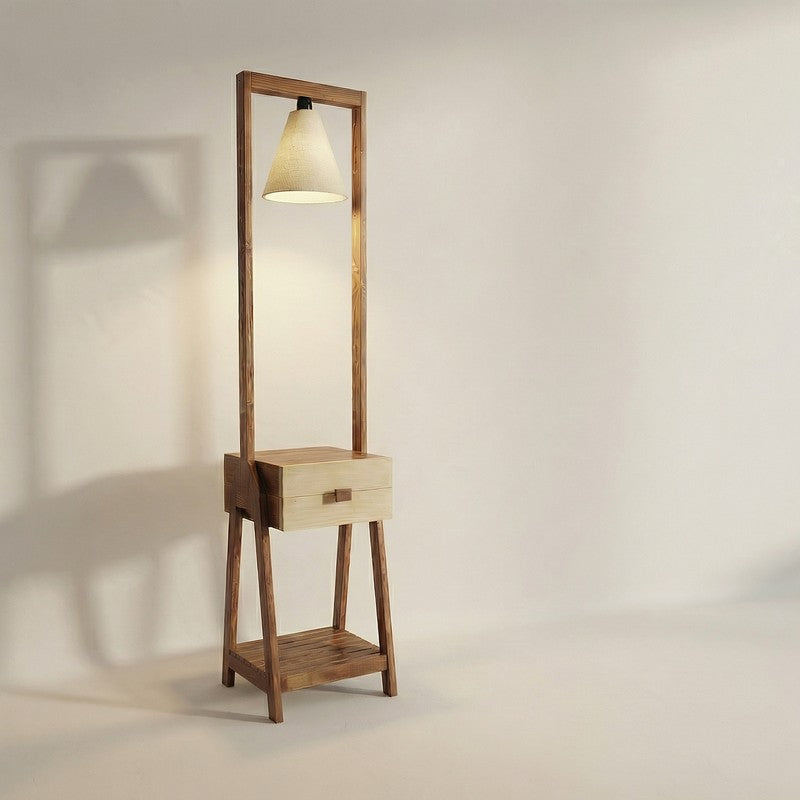 NeutralGlow Wooden Floor Lamp - Brown media 9