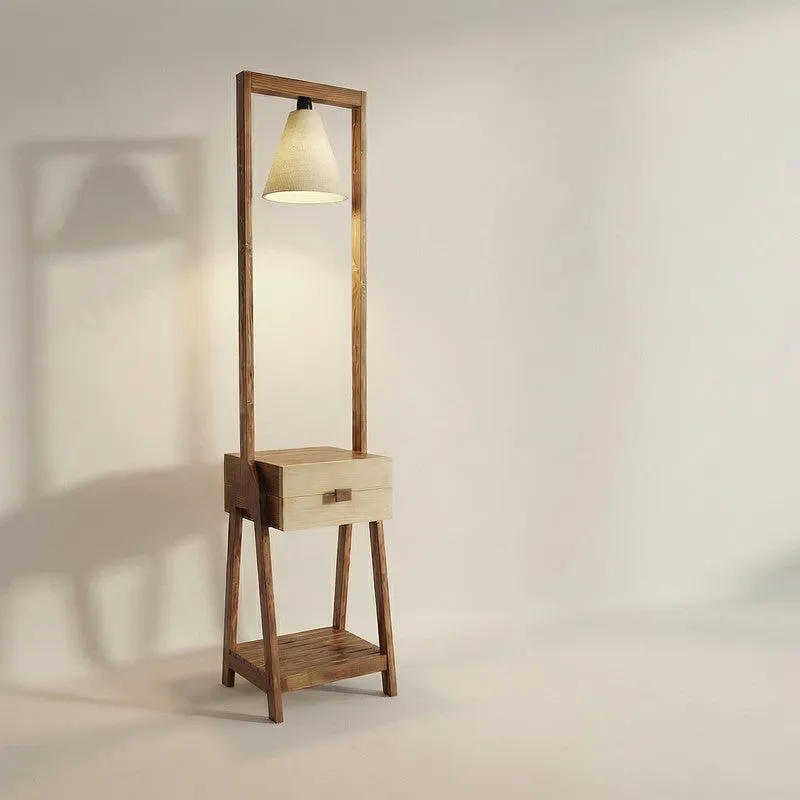 NeutralGlow Wooden Floor Lamp - Brown media 9