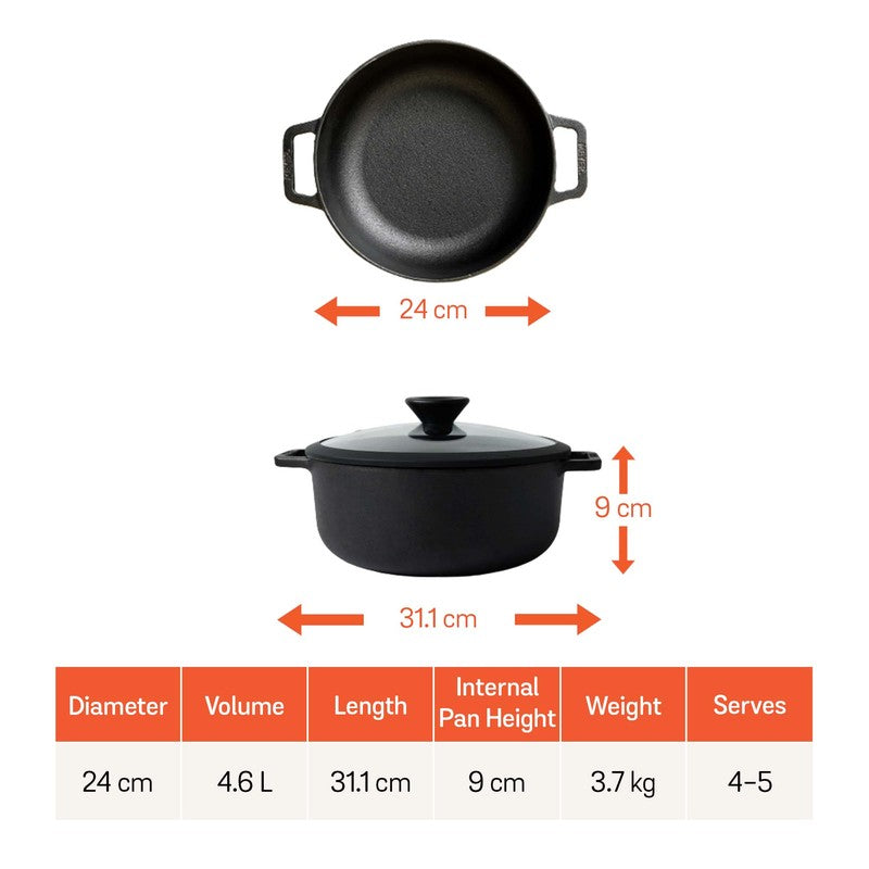 Meyer Cast Iron Cooking Pot with Lid - 4600 mL media 9