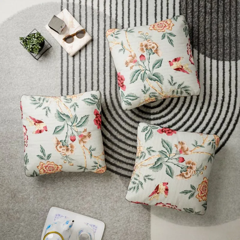 Blossom Trails Cotton Cushion Covers - Set Of Three media 2