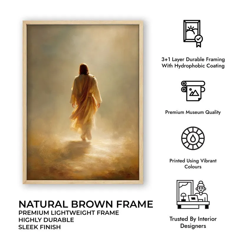 Divine Journey of Jesus Christ Archival Paper Wall Painting With Brown Frame media 7