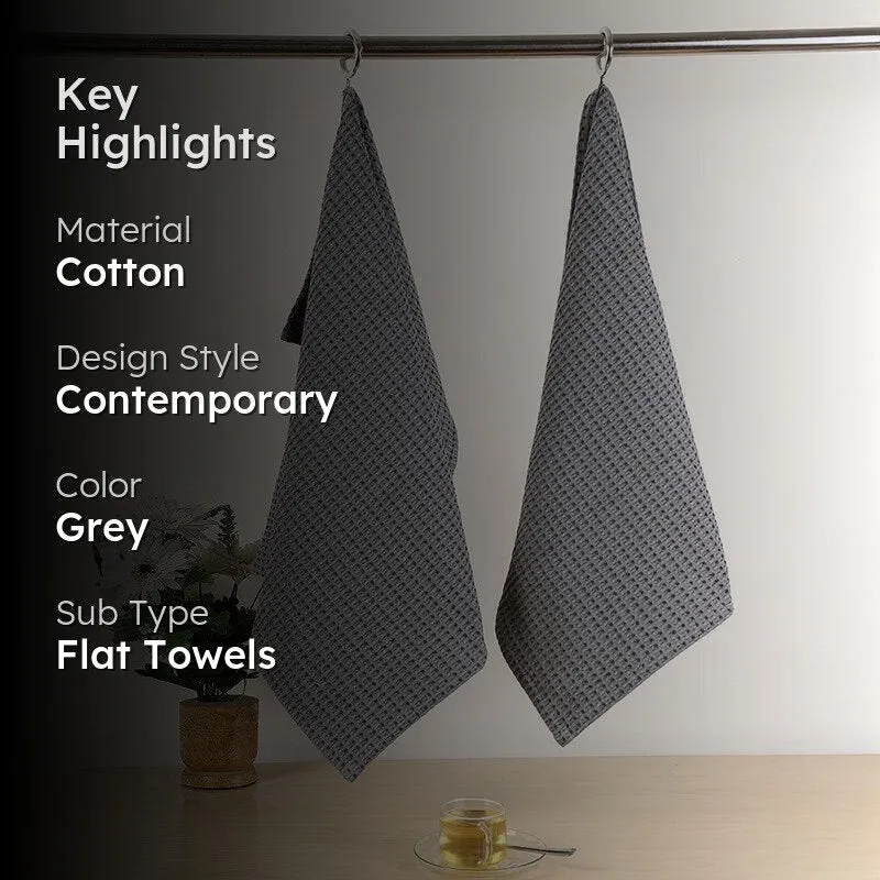 Sunbeam Cotton Kitchen Towel (Grey) - Set Of Two media 2
