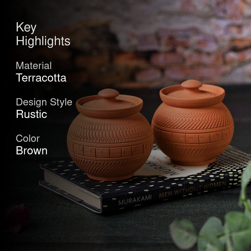 Clay Keep Terracotta Jar (420 mL Each) - Set Of Two image 2