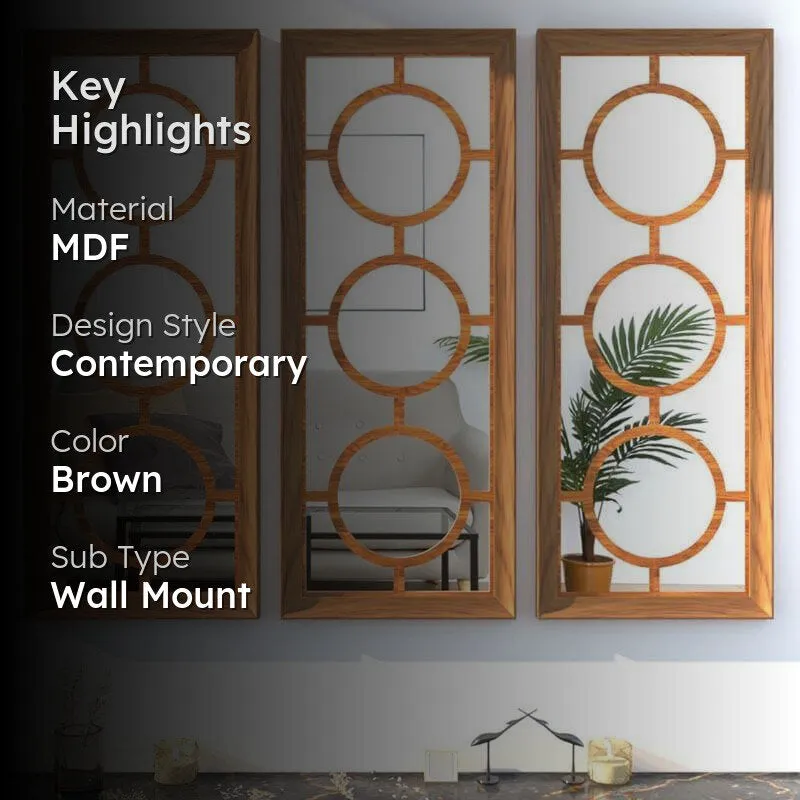 Phoenix Decorative MDF Wall Accent (Brown) - Set Of Three media 2