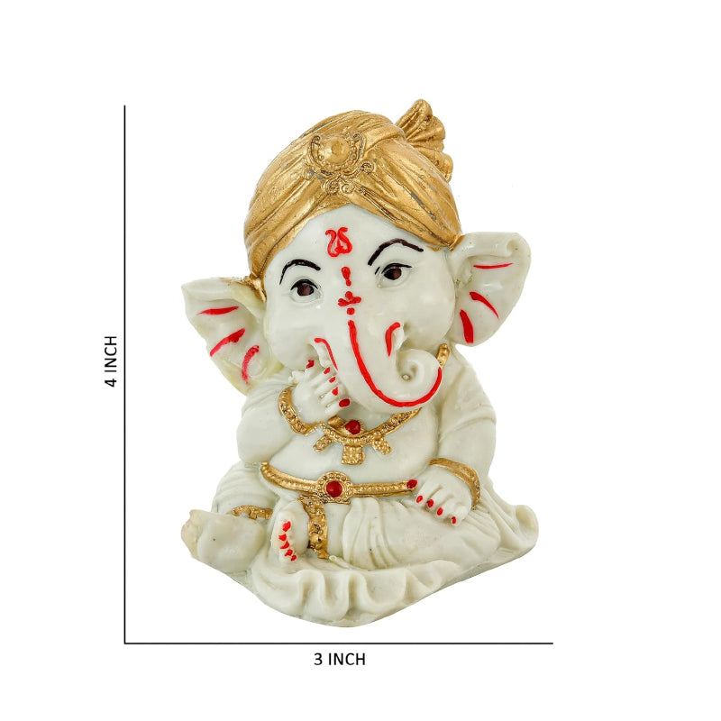 White Bal Ganesha Idol media 5