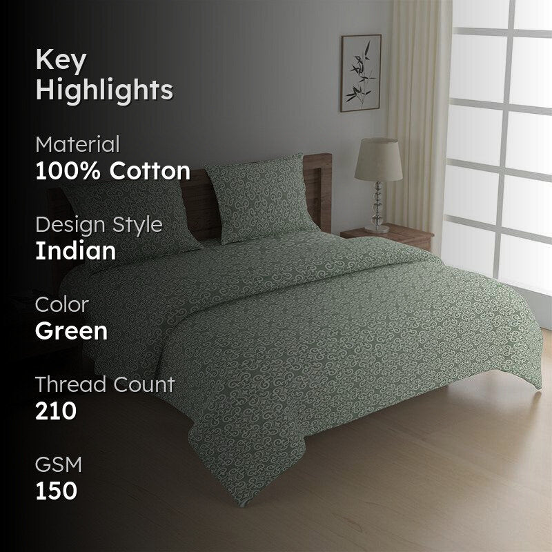 Swayam Daksha Ethnic Bedding Set - Green media 2