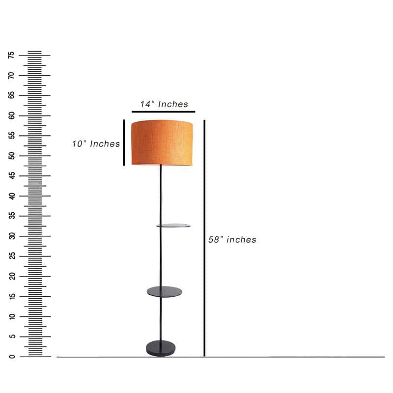 Kyomi Black Floor Lamp With Shelf media 5