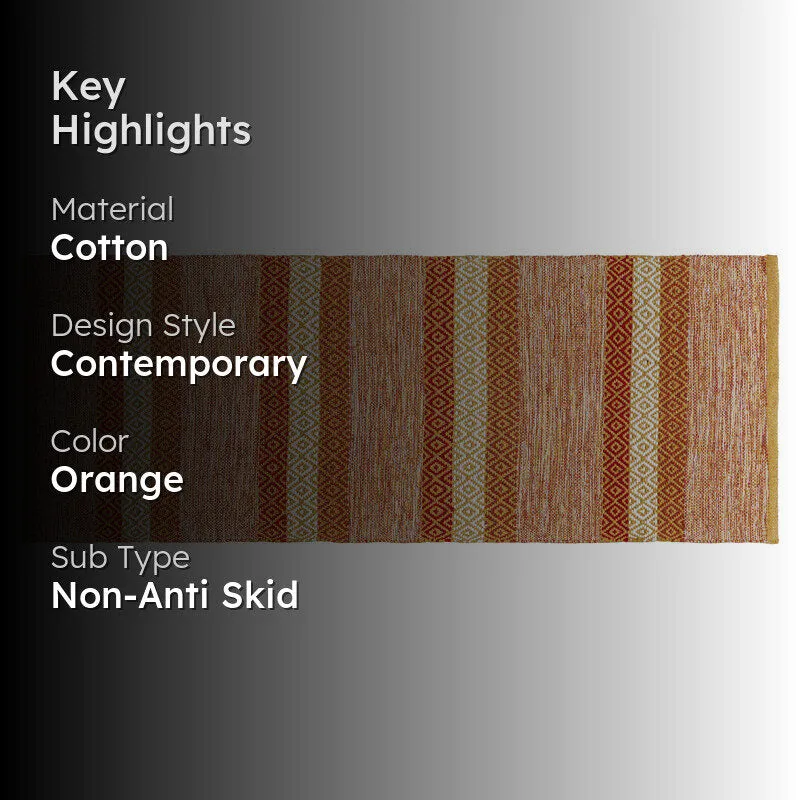 Runelle Cotton Runner Rug - Orange media 2