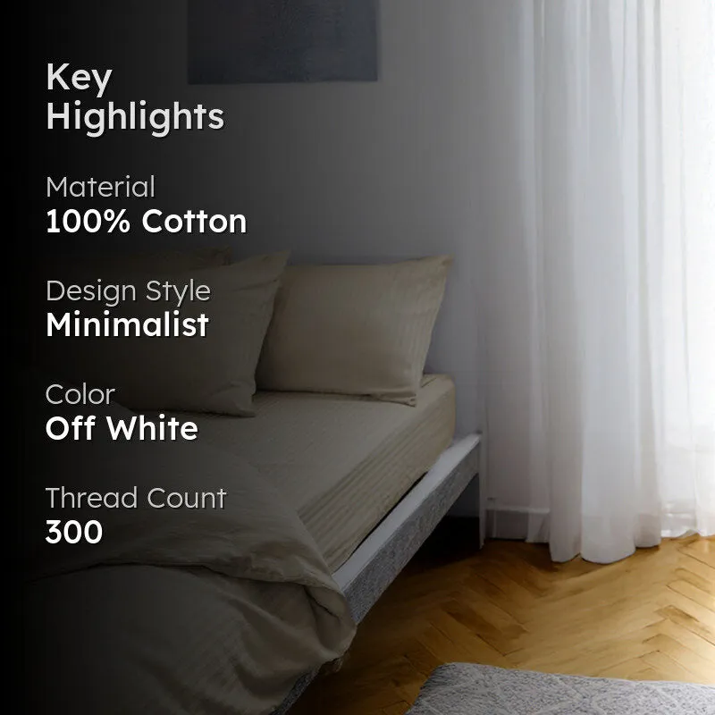 Stripe Charm Cotton Duvet Cover - Beige media 2