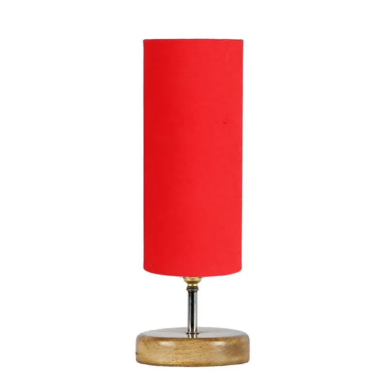 Hisha Wooden Table Lamp - Red,Brown media 2