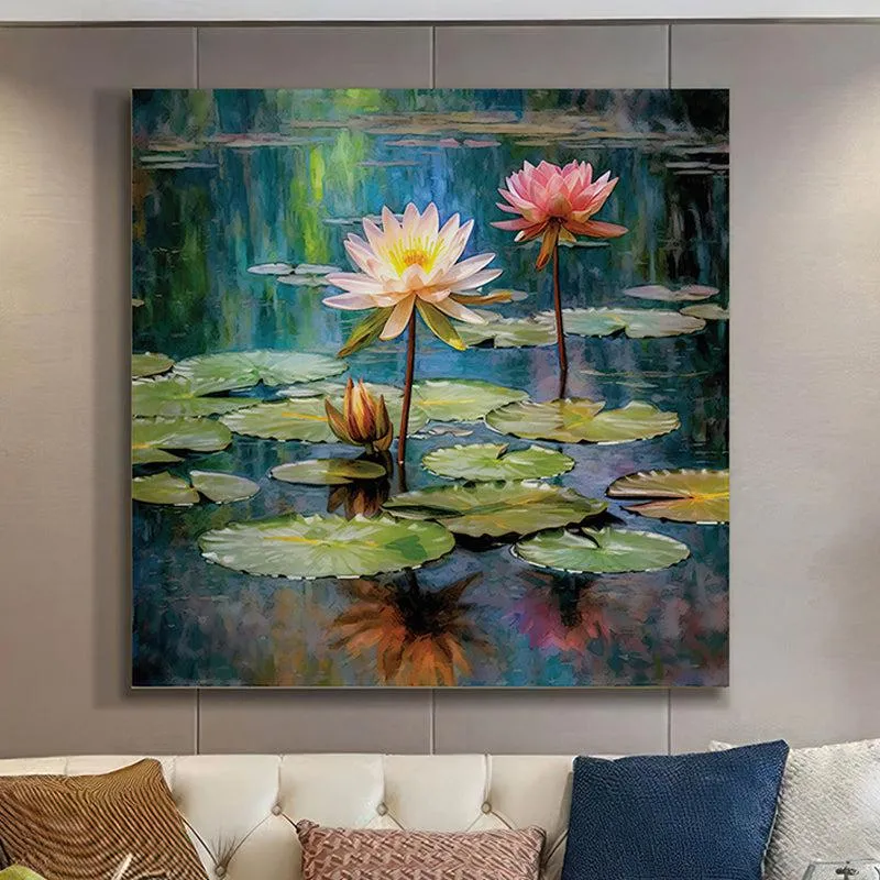 Water Lilies Wall Painting media 1