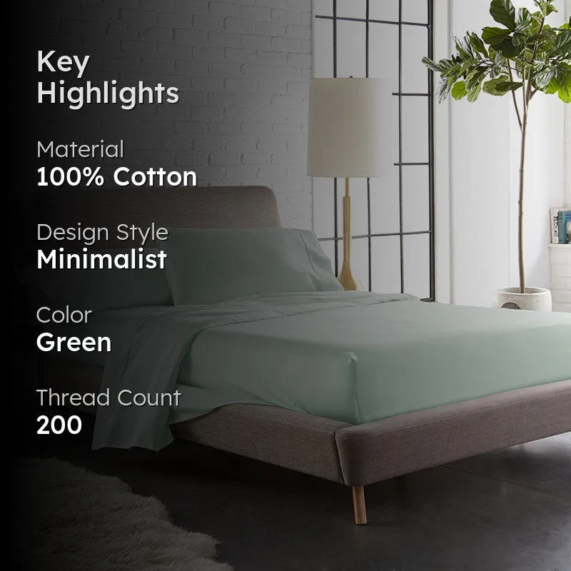 Maison Cotton Duvet Cover (Sage) - 200 TC - 2