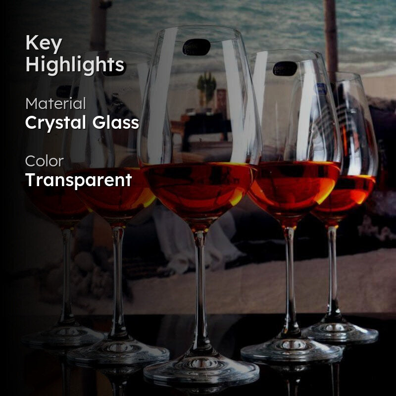 Stella Bohemia Crystal Red Wine Glasses (250 ML) - Set Of Six media 2