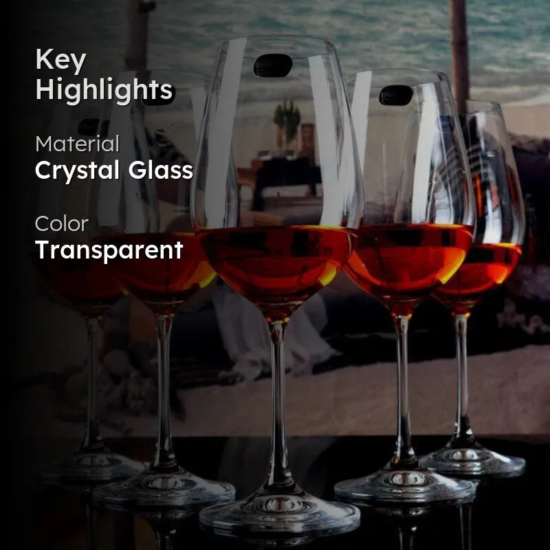 Stella Bohemia Crystal Red Wine Glasses (250 ML) - Set Of Six media 2