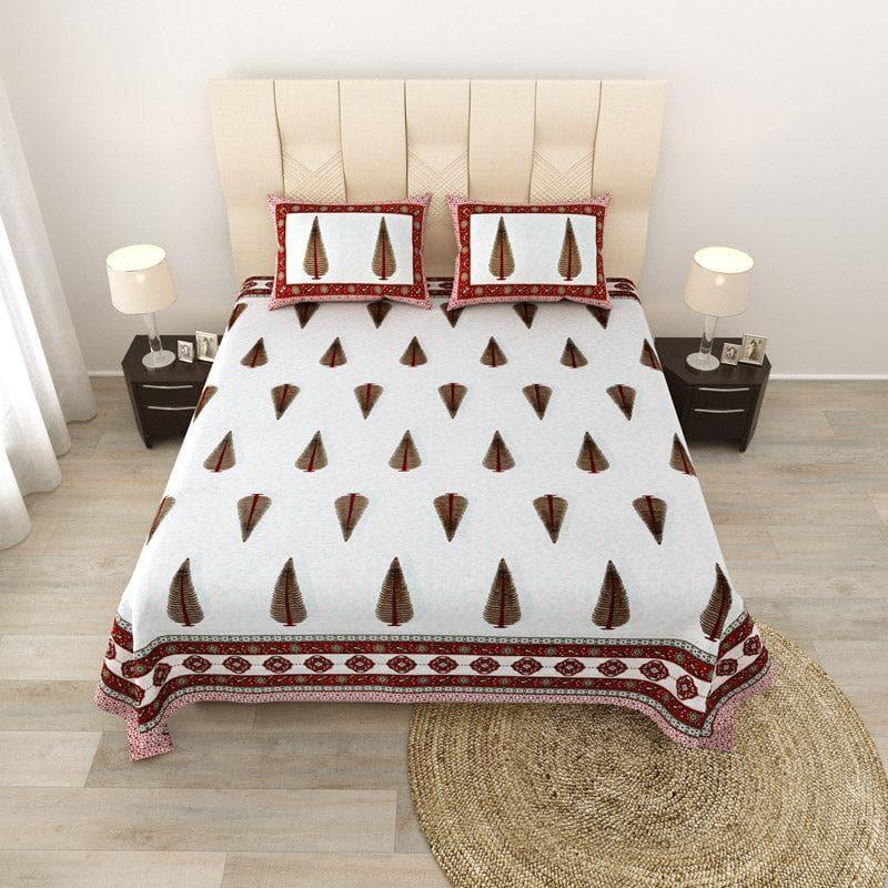 Madhurakshi Printed Cotton Bedsheet (Maroon) - 140 TC media 3